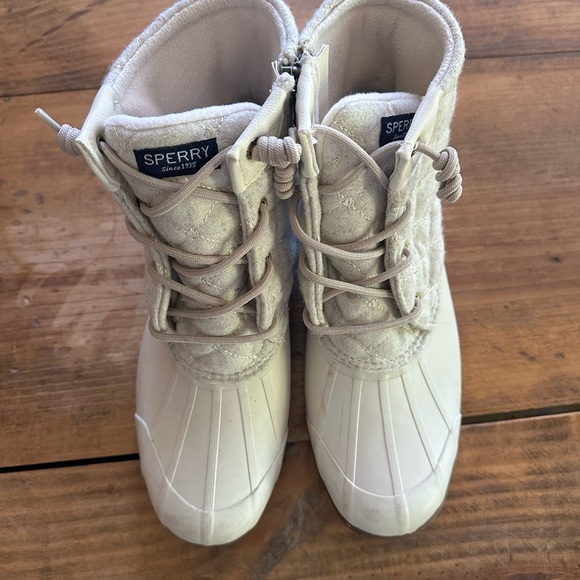 Women's Sperry Syren Gulf Cream and Brown Winter Boots Size 10 - Picture 2 of 8